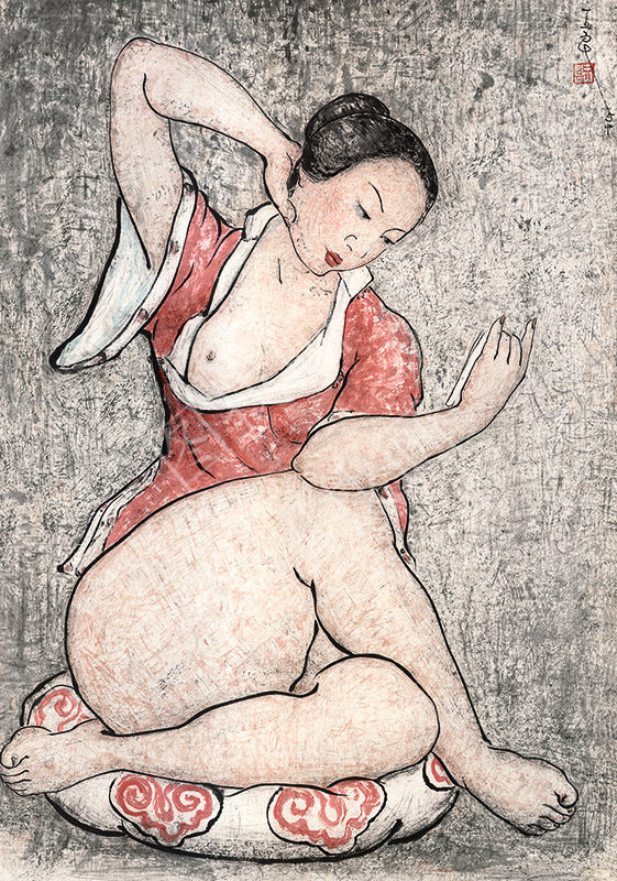 近现代 潘玉良 照镜女人 40x60cm
